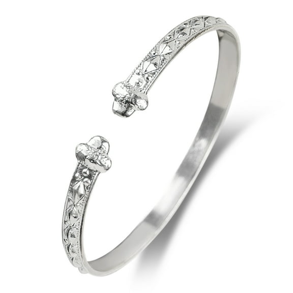 Solid .925 Sterling Silver Bangle Cuff Bracelet Large For Women Gold Plated Jewelry Stretch Bracelets Friendship Gift Birthday Gifts West Indian Bangle Flat Acorn - 1 piece, size 8