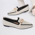 thumbnail image 7 of Bkhluea Women Knit Metal Buckle Ballet Flats Slip On Comfortable Footwear For Office Work Party Daily Casual Use, 7 of 7