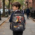 thumbnail image 5 of FKELYI 17 Inch Schoolbag for Kids Backpack with Multi-Pockets Splatter Rooster Print Daily Daypack for Elementary Student Rucksack for Outdoor Hiking Traveling, 5 of 7