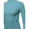 thumbnail image 4 of A2Y Women's Basic Solid Soft Cotton Long Sleeve Mock Neck Top Shirts Junior Fit Titanium S, 4 of 6