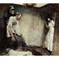 thumbnail image 2 of Frank Earle Schoonover 16x15 Black Ornate Wood Framed Double Matted Museum Art Print Titled - What Happened Here (1912), 2 of 5