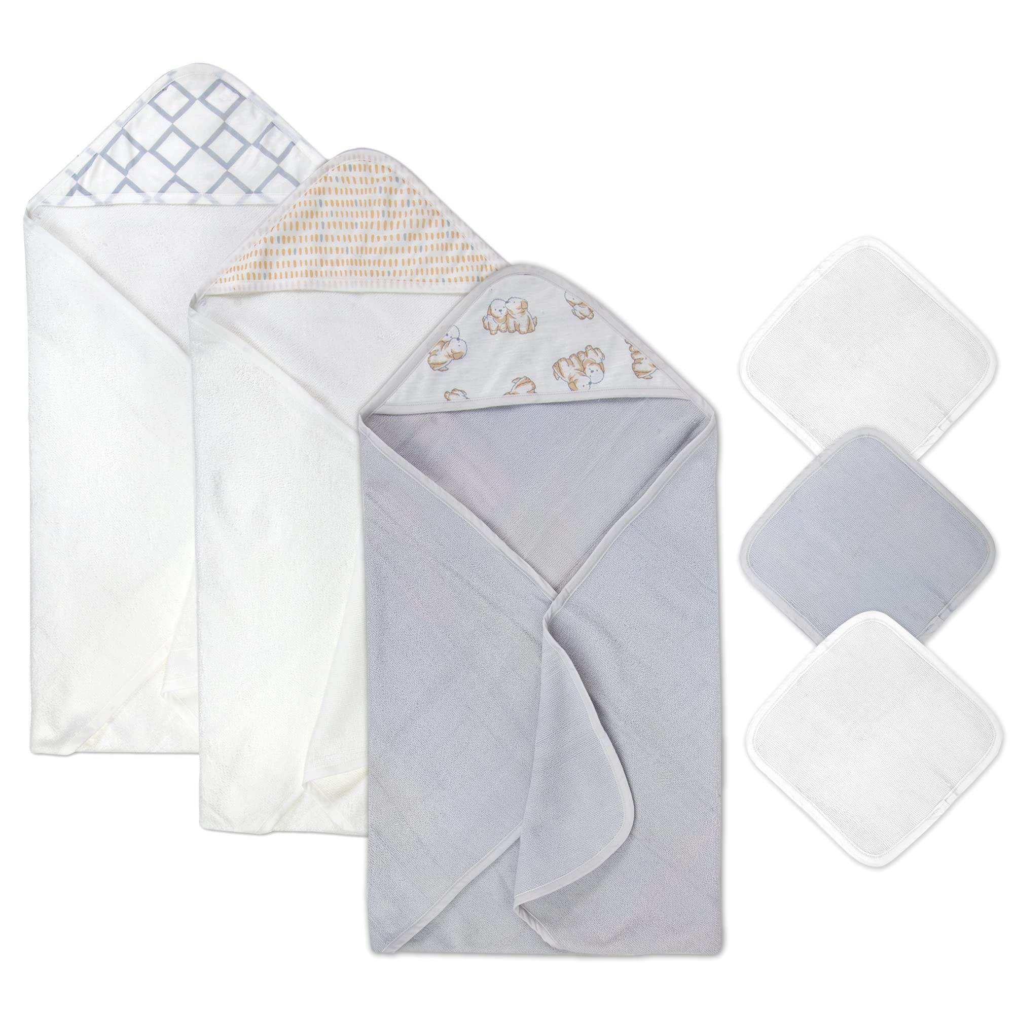 Baby Essentials 6-Piece Hooded Bath Towel Washcloth Set photo 6