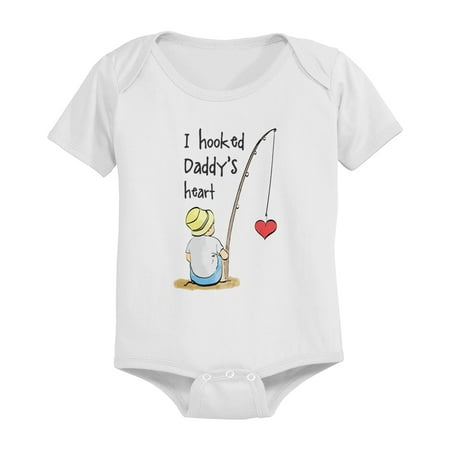 I Hooked Daddy's Heart Cute Baby Bodysuit Infant Bodysuit Father's Day Gift (Best Baby Gift Ideas)