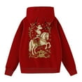 thumbnail image 5 of Fall Fashion Must Haves Festive Christmas Design Hooded Pullover Sweatshirt Long Sleeve Drawstring Hoodie Top for Women Women Fall Clothes, 5 of 5