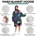 thumbnail image 5 of Wearable Oversized Blanket,Neon Outline Dinosaurs Vibrant Wearable Blanket Hoodie for Adults,Cozy Hooded Blankets with Super Pockets,Super Warm Fuzzy Pullover for Women & Men, 5 of 6