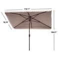 thumbnail image 4 of SAFAVIEH Outdoor Collection Valance 6.5 x 10-Foot Rectangle Umbrella Beige/White, 4 of 6