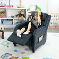 thumbnail image 6 of Gymax Kids Recliner Chair Ergonomic Leather Sofa Armchair w/Footrest Side Pocket Blue, 6 of 10