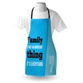 thumbnail image 3 of Family Apron Family is Everything in Quotation Marks Inspirational Phrase Modern Design, Unisex Kitchen Bib Apron with Adjustable Neck for Cooking Baking Gardening, Turquoise Blue Black, by Ambesonne, 3 of 3
