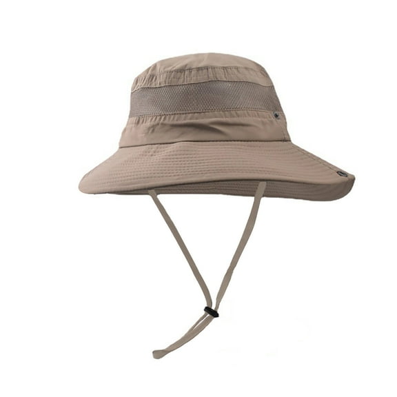 Audhol Hiking Hats for Men Sun Hat Sun Sunscreen Wide Brim Bucket Hat Waterproof Foldable Beach Hat Khaki M