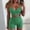 Green, variant on Idoravan Women Sets Clothing Women Sleeveless Split 2 Piece Set Casual Short Pants Casual Yoga Outfit Sportswear
