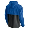 thumbnail image 3 of Men's Fanatics Blue/Black Orlando Magic Anorak Block Party Windbreaker Half-Zip Hoodie Jacket, 3 of 3