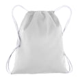 thumbnail image 1 of Wholesale Cotton Canvas Drawstring Bags Backpacks | Medium | BPK18 - Set of 6, White, 1 of 3