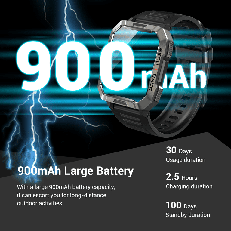 Smartwatch Uomo 2.01 Militare Smartwatch Uomo Fitness con Chiamate Bluetooth