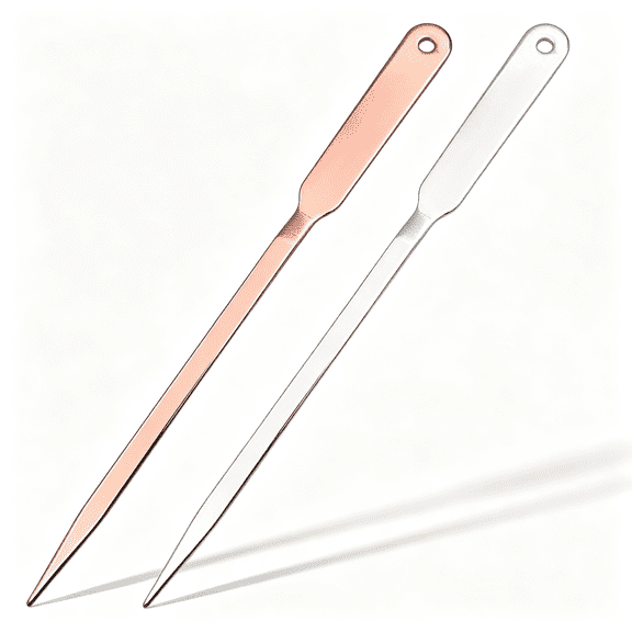 CCOCC 2-Pack Stainless Steel Letter Openers,Silver and Rose Gold Lightweight Handheld Envelope Slitters