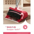 thumbnail image 2 of FVSA Broom and Dustpan Set for Home, 51" Long Handle Dustpan w/Comb, Broom & Dustpan, Rose Red, 2 of 9