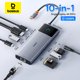 thumbnail image 2 of Concentrador USB C de 10 Gbps Baseus 4K 60 Hz Tipo C a HDMI RJ45 Ethernet PD 100 W para MacBook, iPad, Samsung, PC, tableta, teléfono, concentrador USB 3.2 Gen 2, 2 of 5