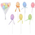thumbnail image 2 of Easter 8.26in Foam Egg Picks Set of 6 Easter Decorations Colorful Printed Artificial Eggs for Floral Arrangements Garden Pots Party Table Centerpiece, 2 of 6