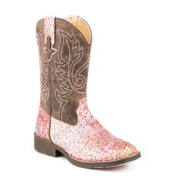 Roper Roper Little Kids Girls Pink Faux Leather Glitter Aztec Cowboy