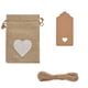 thumbnail image 1 of Juego de 25 bolsas de lino con forma de corazón para regalo de boda, embalaje para guardar joyas, 1 of 3
