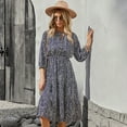 thumbnail image 1 of Dresses for Women Maxi Dress V-Neck Autumn And Winter Long-Sleeved Waist Slimming Dress Mid-Length Dress, 1 of 6