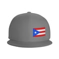 thumbnail image 3 of DouZhe Flat Brim Cap Snapback Hat, Puerto Rico Flag Prints Adjustable Gray Adult Baseball Cap, 3 of 6