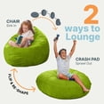 thumbnail image 5 of Jaxx Cocoon 4 Foot Bean Bag Chair and Crash Pad, Lime, 5 of 8