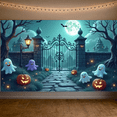 thumbnail image 4 of Halloween Theme Decorative Banner Spooky Atmosphere Jack o Lanterns Gate Design for Outdoor Decorating Holiday Party Night, 4 of 5