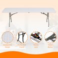 thumbnail image 3 of TBKLEY 8ft Portable Plastic Folding Tables for Home Garden Office Indoor Outdoor, White, 3 of 8