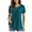 Acid Blue, variant on Women's Plus Size Summer Tops Short Sleeve Lace Pleated Blouses Tunic Tops M-4XL