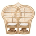 thumbnail image 3 of bali & pari Nerita Rattan BOHO Two-Seater Peacock Chair, Natural Brown, 3 of 9
