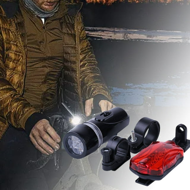 Hearth & Gear "LED Front And Rear Light Set Black Front Light With Tail Light Rechargeable Easy Install" Airplane Approved Stroller Rechargeable Bike Lights Front And Back Cycle Headlight A Frame Bike