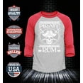 thumbnail image 2 of Shop4Ever Men's Instant Pirate Just Add Rum Funny Raglan Baseball Shirt Large Heather Grey/Red, 2 of 4