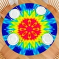 thumbnail image 2 of Rainbow Tie Dye Mandala Pattern Round Fitted Tablecloth with Elastic Edge,Dining Table Cover Waterproof,Outdoor Round Tablecloth for Camping,Dining,Indoor and Outdoor, 2 of 7