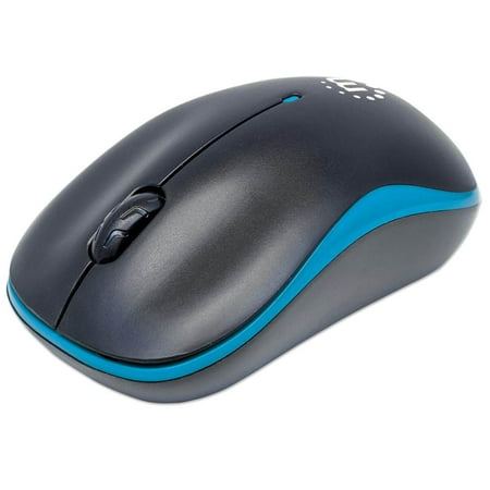 UPC: 0766623179416 | Manhattan Success Wireless Optical Mouse USB  Three Buttons with Scroll Wheel  1000 dpi  Blue/Black