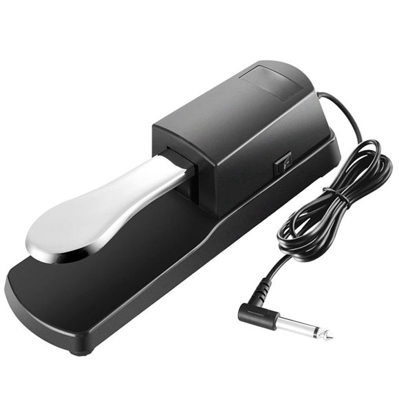 Piano Foot Pedal with Cable Non Slip Pad Keyboard Sustain Pedal for Hand Roll and Electronic Pianos