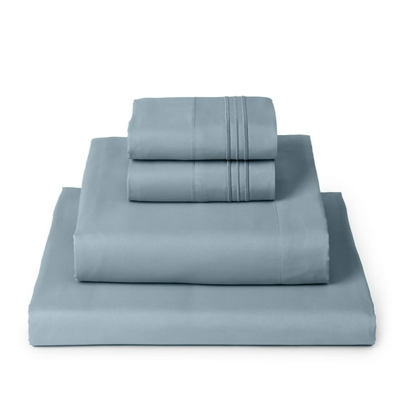 Mellanni 4-Piece Iconic Full Bedsheet Set - Microfiber, 16" Deep Pocket, Cooling, Wrinkle, Fade, Stain Resistant, Spa Blue