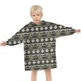 thumbnail image 3 of Black Buffalo Geometric Pattern Blanket Hoodies for Kids 6-13YR Oversize Wearable Blanket Hoodies for Boys Girls Teens, 3 of 7