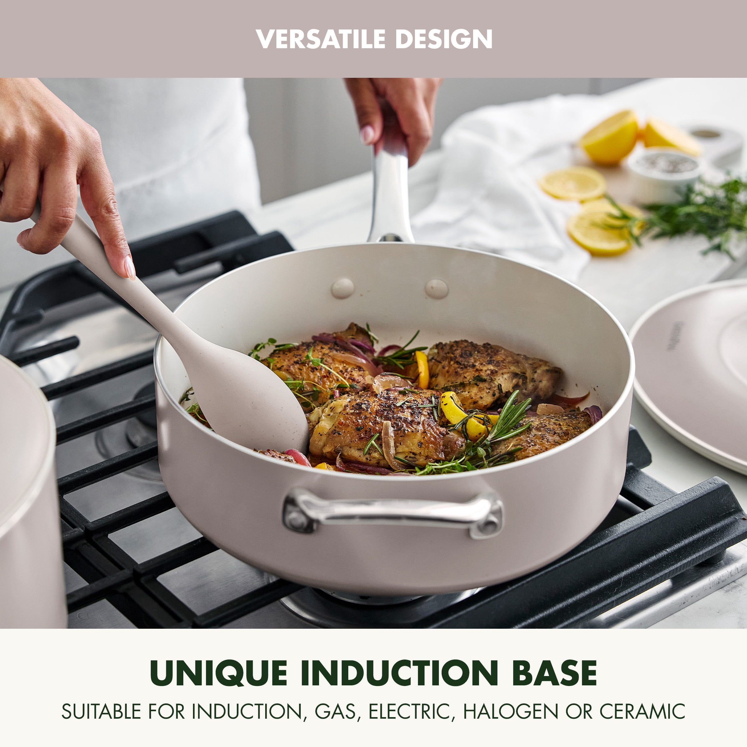 GreenPan Balance 10-Piece Ceramic Nonstick Cookware – Toxin-Free, Dishwasher & Oven Safe, Taupe
