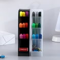 thumbnail image 3 of Organisateur de Bureau Multifonctionnel pour Papeterie, Rangement pour Maquillage et Rouges à Lèvres, Porte-Crayons à 4 Compartiments pour Accessoires de Classe et de Bureau, Noir, 3 of 8