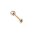 thumbnail image 1 of BodyJewelryOnline (14g ) Barbell Tongue Ring Anodized Rose Gold Titanium with Jewel, 1 of 3