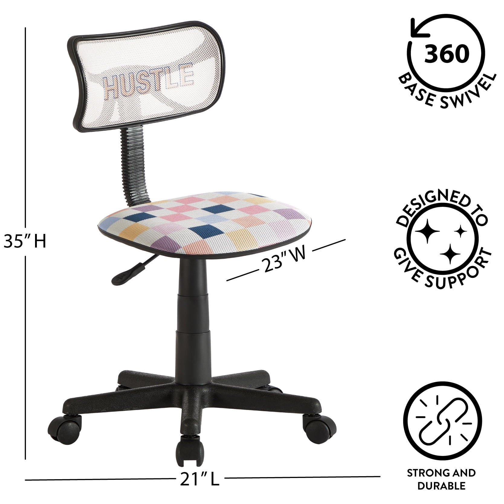 Urban Shop Swivel Mesh Desk Chair, Hustle