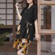 thumbnail image 1 of Puntoco Mujer Casual Suelto V-Cuello Manga Corta Pantalones Cortos Sudor Traje De Vapor Blusa Y Pantalones Cortos Conjuntos Liquidación Puntoco Puntoco-4339, 1 of 6