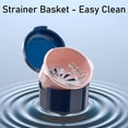 thumbnail image 4 of Trianu Denture Bath Case, No-Leak Double Layer Dry & Wet Separation Denture Bath Box, Portable Denture Case, Removal Tool, Brush for Dentures, Clear Braces, Mouth Guard, Retainers (Blue), 4 of 7