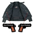 thumbnail image 4 of Men's Motorbike Leather Jacket Distress Zip Up Motorcycle Protection Jackets All Black-50, 4 of 8