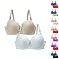 thumbnail image 2 of VISALY Half-Cup Bra lette Pack, Ladies 2Pc Underwear Women's Underwear 34-44 B-E Cup Bra Lace Bra Lingere Plus, Half Bra for Plus Size Women, Bra for Plus Size Women, 2-Pack | A- Blue,105D, 2 of 4