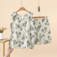 thumbnail image 2 of Bxsruta Women's Floral Print Pajama Set Sleeveless Ruffle Trim Top and Shorts 2 Piece Sleepwear for Women Lightweight Lounge Wear, 2 of 7