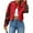 Red, variant on Womens Faux Leather Bomber Jackets Cropped Zip Up Color Block Fall Casual Moto Biker Coats