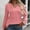 Pink, variant on Abomasnow 2024 Fall Long Sleeve Tops for Womens Casual V Neck Pleated Front Shirts Solid Smocked Cuffs Sleeves Tunic Blouse Casual Loose Fashion T Shirts
