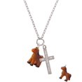 thumbnail image 2 of Delight Jewelry Resin Brown Pony I Set You Apart Engraved Cross Zoey Necklace, 28", 2 of 4