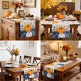 thumbnail image 6 of Navy Blue Pumpkins Fall Cotton Linen Rectangle Table Runners 13"x60", Thanksgiving Eucalyptus Farmhouse Coffee Table Runner Dresser Scarves Luxury Table Runners for Wedding Party Banquet Dinner Decor, 6 of 8